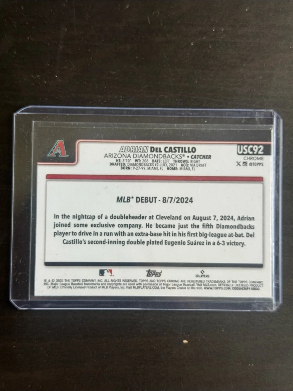 2025 Topps Chrome Update - Adrian Del Castillo Teal Raywave Refractor /299 (RC)